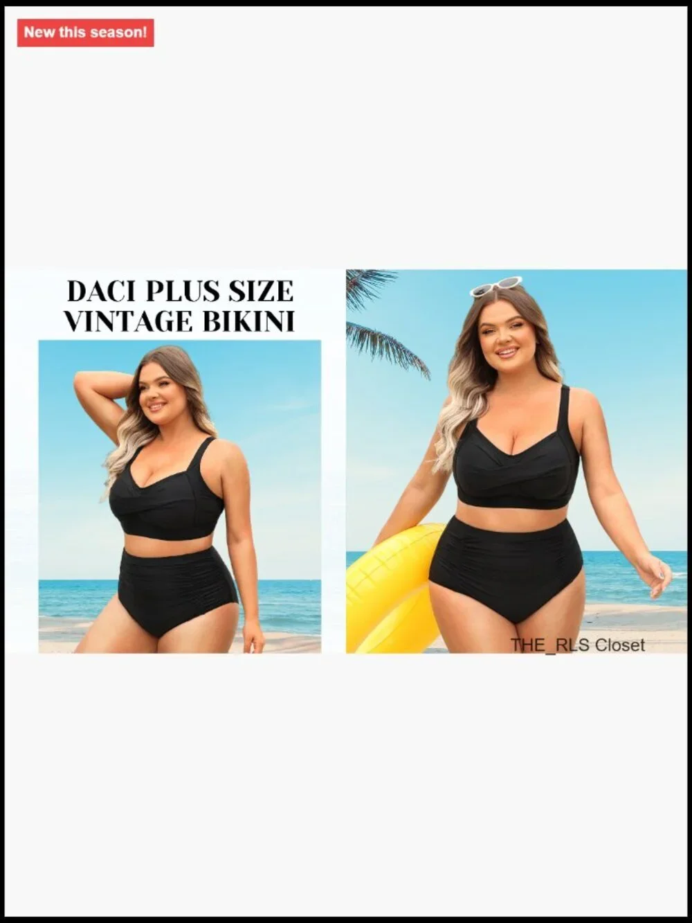 Plus Size High Waist Bikini Set with Tummy Control Ruched Full Coverage
